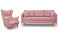 Produkt: Zestaw skandynawski sofa i fotel Lahti/Denver Różowy