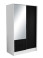 Produkt: Szafa NOEMI ryflowana z lustrem 102 cm-biała + front czarny