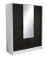 Produkt: Szafa NOEMI ryflowana z lustrem 150 cm-biała + front czarny