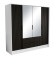 Produkt: Szafa NOEMI ryflowana z lustrem 200 cm-biała + front czarny