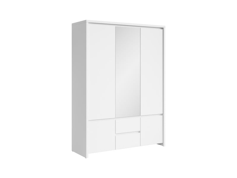 Produkt: szafa pięciodrzwiowa Kaspian 153 cm z lustrem i szufladami biała
