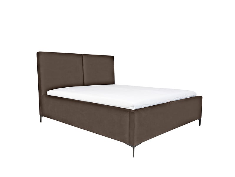 Produkt: łóżko tapicerowane Palini z pojemnikiem 160x200 welurowe brązowe
