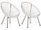 Produkt: Zestaw 2 krzeseł rattanowych okrągłe białe