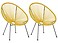 Produkt: Zestaw 2 krzeseł rattanowych żółty