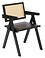 Produkt: Krzesło stołowe z drewna i czarnym plecionką