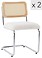 Produkt: Zestaw 2 krzeseł metalowych z plecionką (białe pętelki)