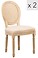 Produkt: Zestaw 2 krzeseł drewno/plecionka beż tkanina