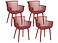 Produkt: Zestaw 4 krzeseł do jadalni plastik czerwony