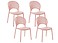 Produkt: Zestaw 4 krzeseł do jadalni plastikowych różowy